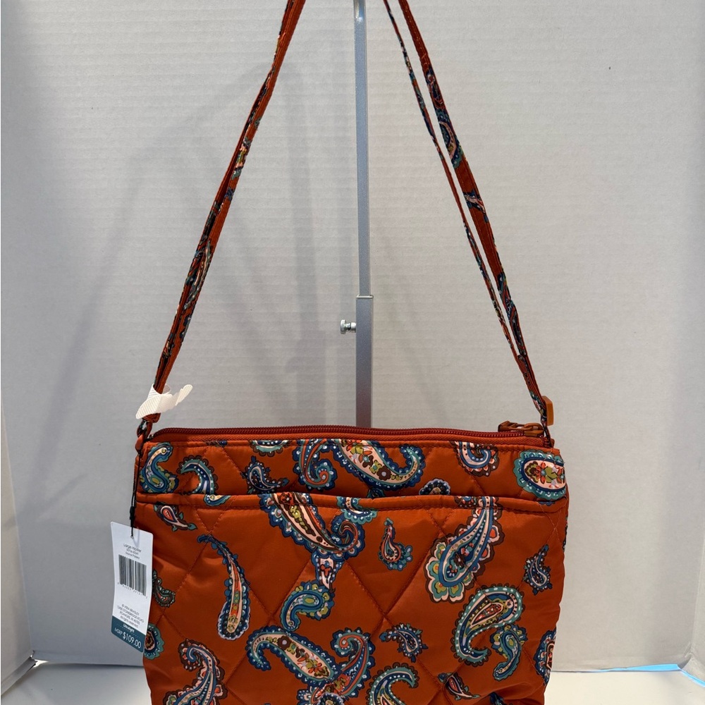 Vera Bradley Orange Manor Paisley Crossbody Large Hipster Bag